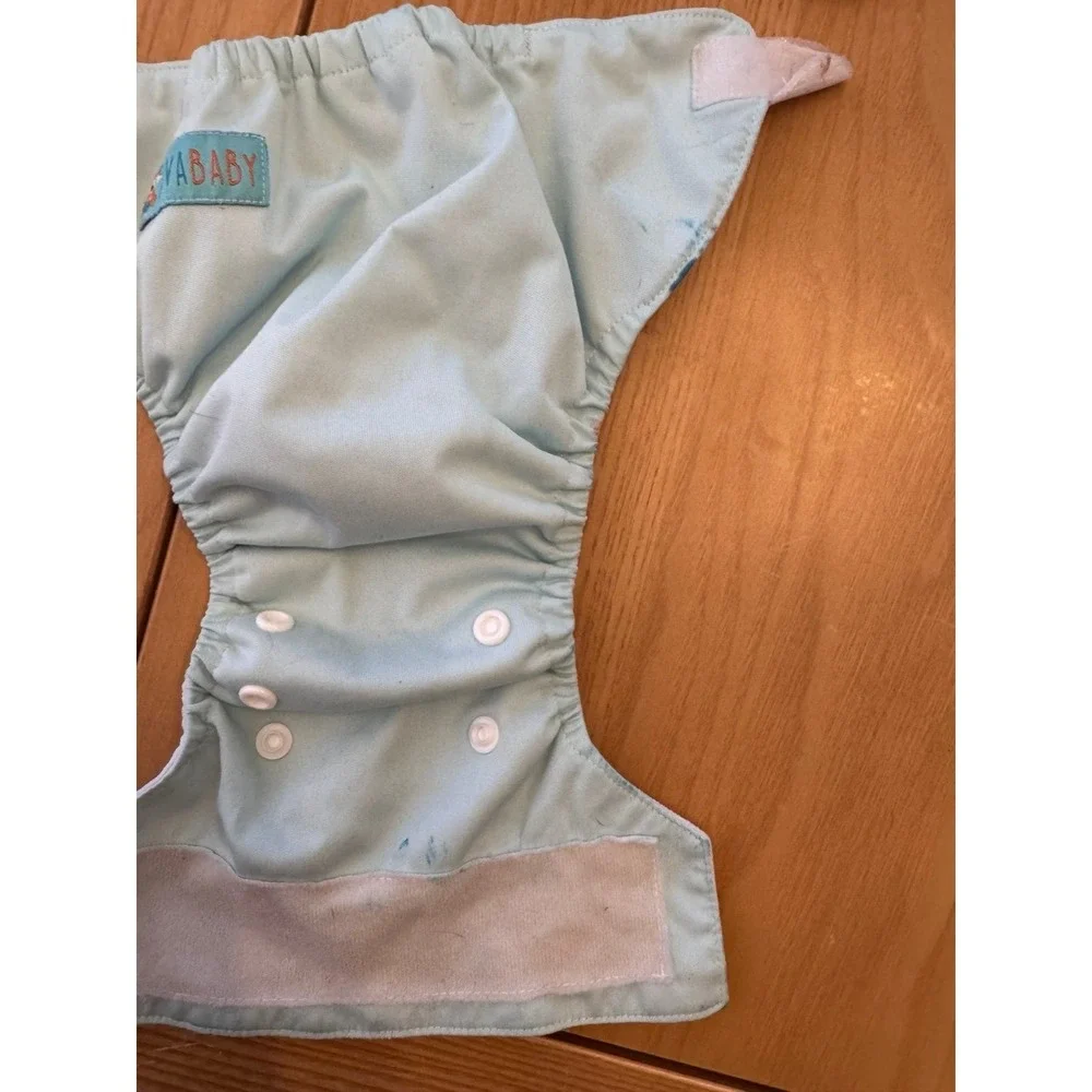 ALVABABY Cloth Pocket‎ Diaper Lot Baby OS Blue Purple Snap Hook and Loop
